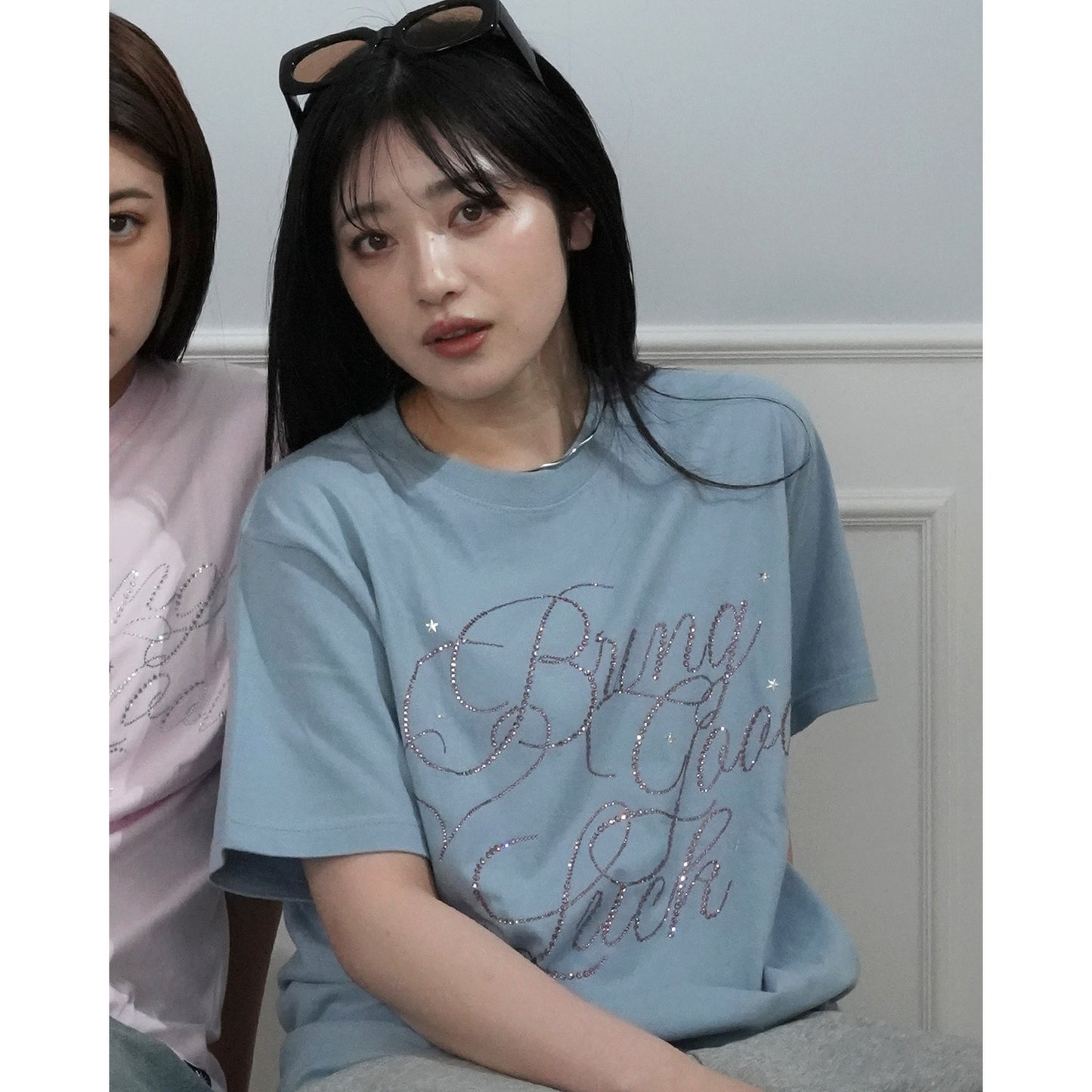 BIG SCRIPT TEE -BLUE-