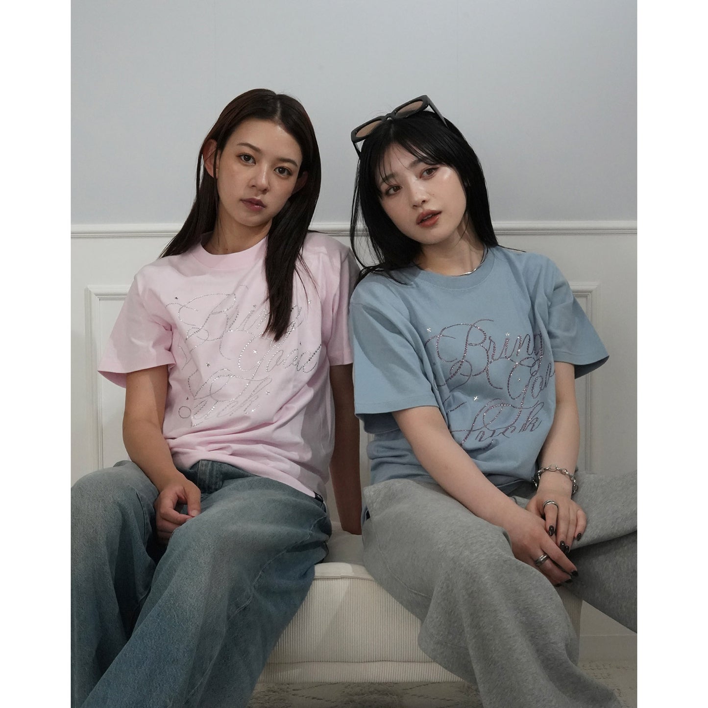 BIG SCRIPT TEE -BLUE-
