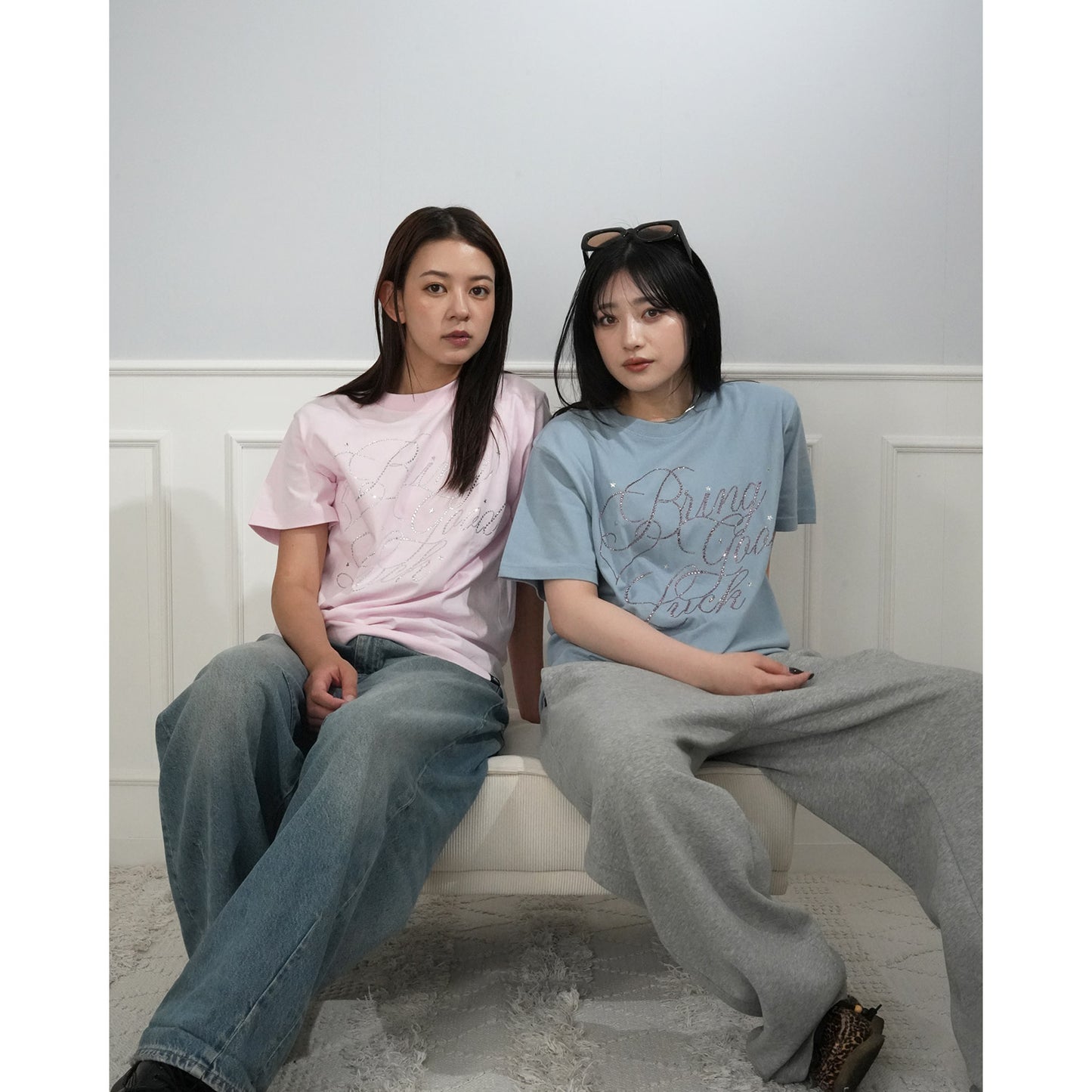 BIG SCRIPT TEE -BLUE-
