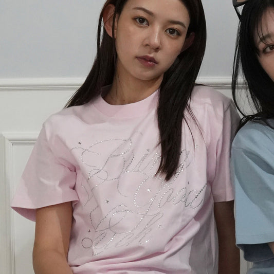 BIG SCRIPT TEE -PINK-