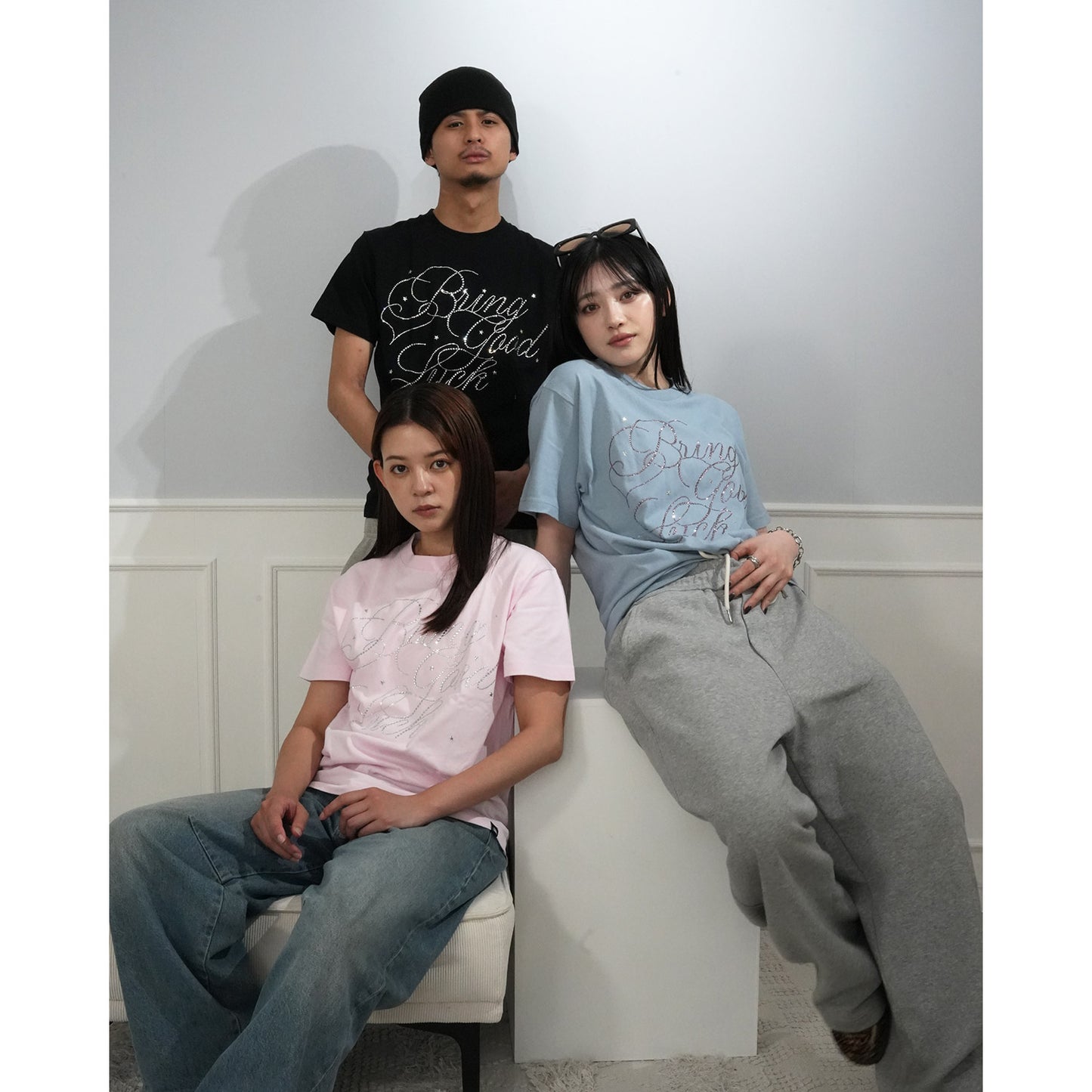 BIG SCRIPT TEE -PINK-