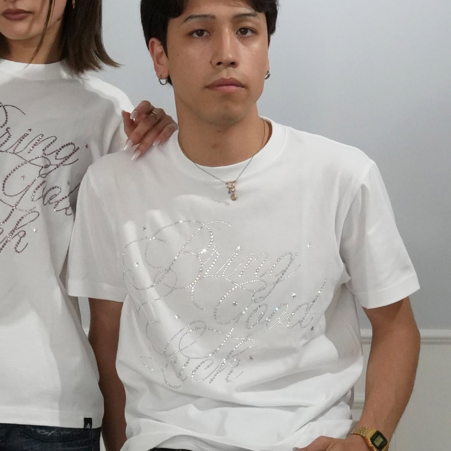 BIG SCRIPT TEE -WHITE-