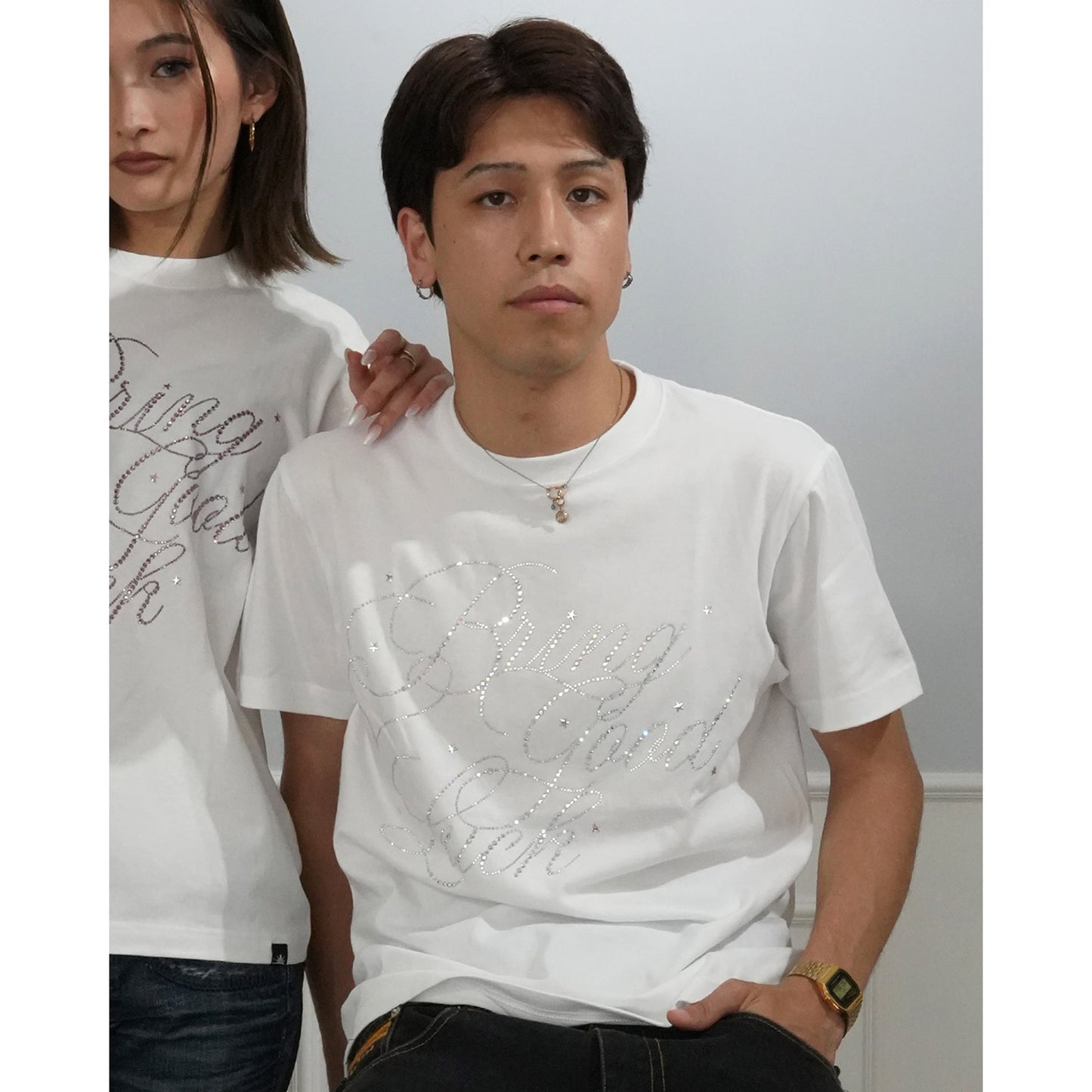 BIG SCRIPT TEE -WHITE-