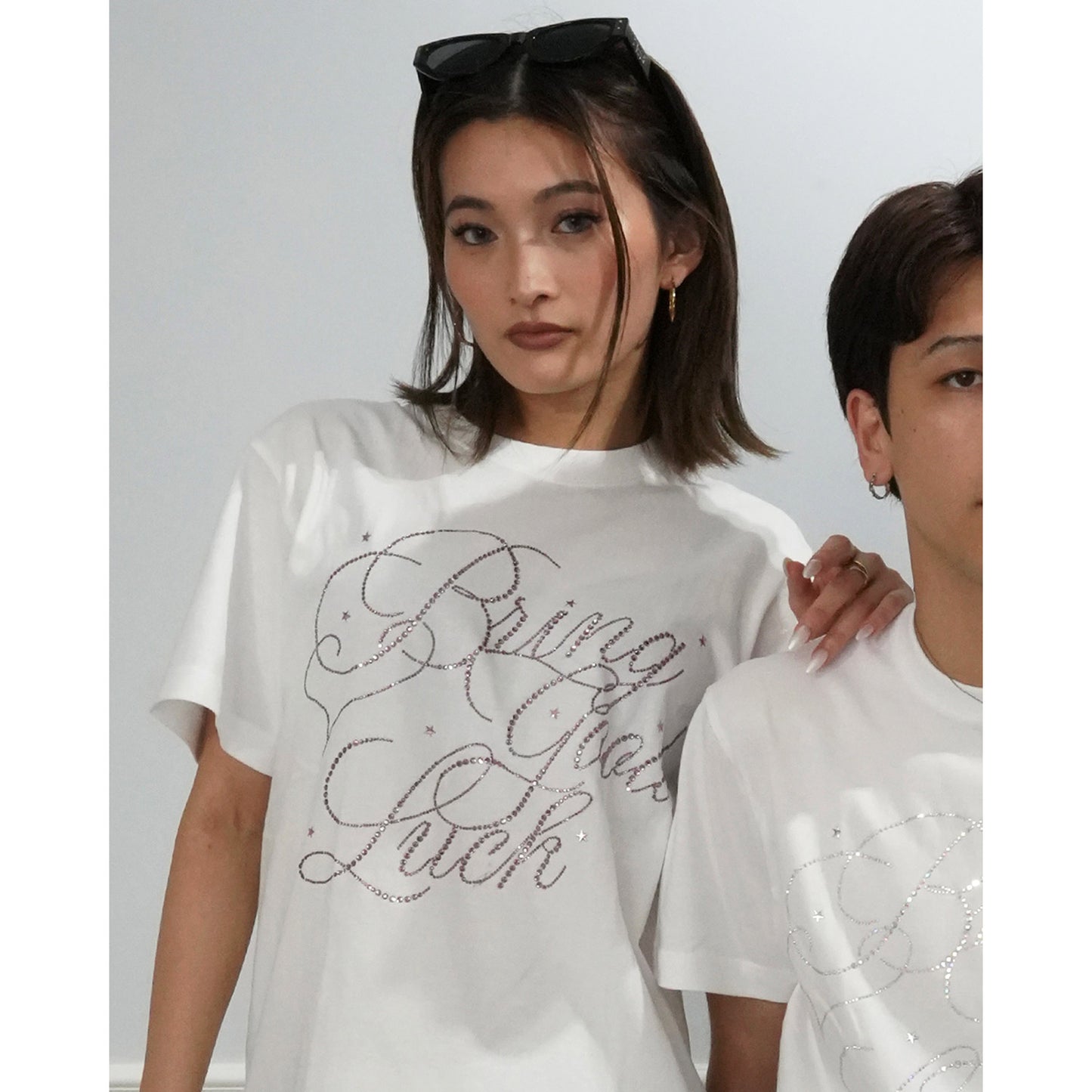 BIG SCRIPT TEE -WHITE x PINK-