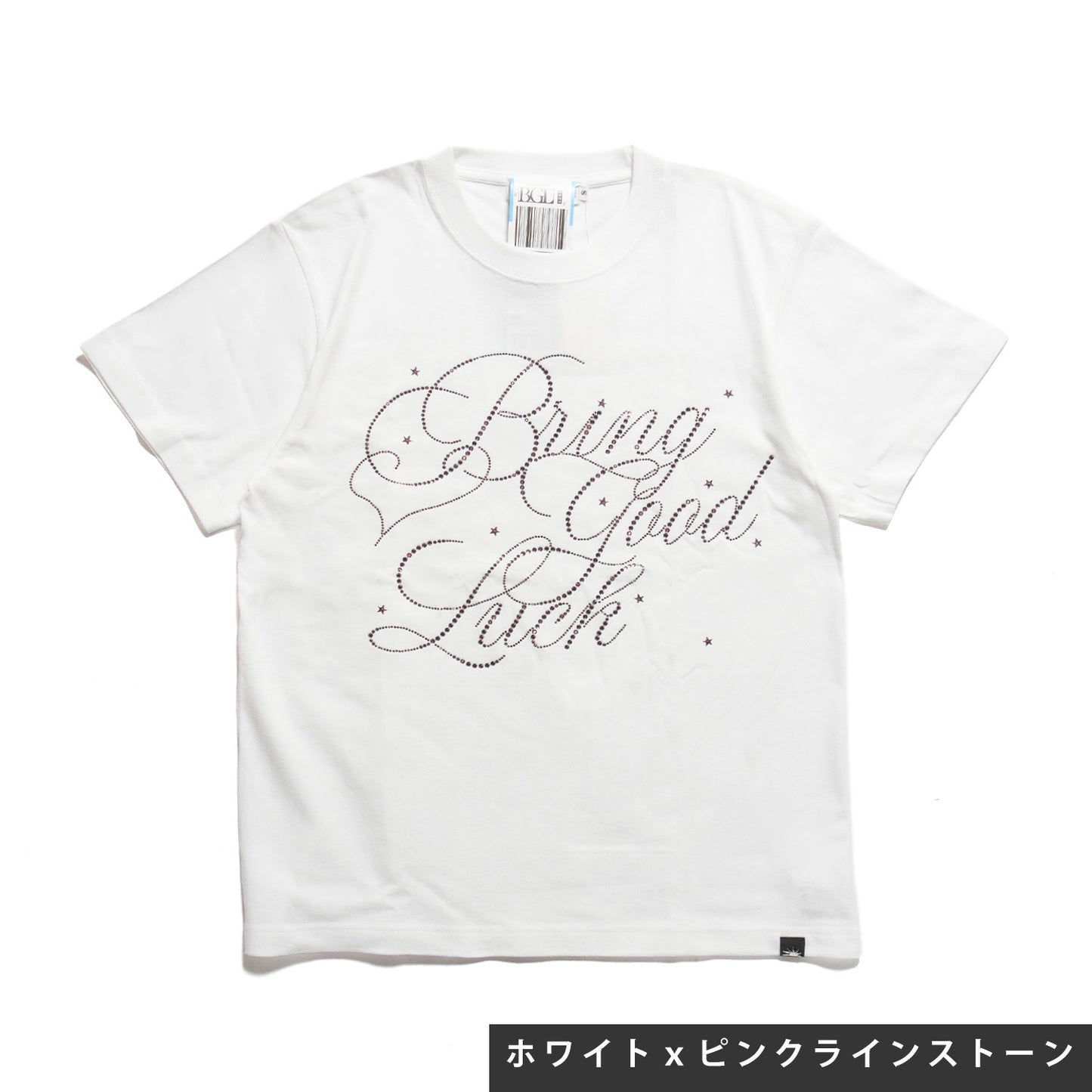 BIG SCRIPT TEE -WHITE x PINK-