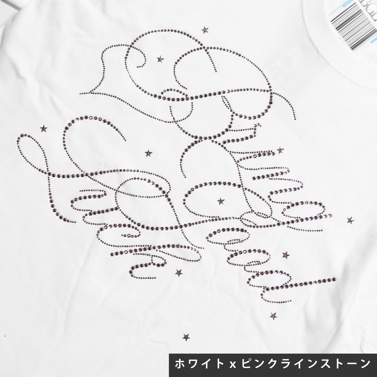 BIG SCRIPT TEE -WHITE x PINK-