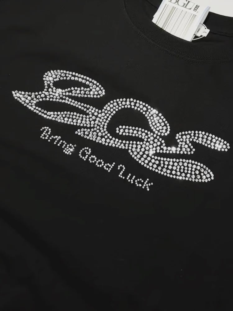 RHINESTONE LOGO LS TEE -BLACK- – BGL ONLINE STORE